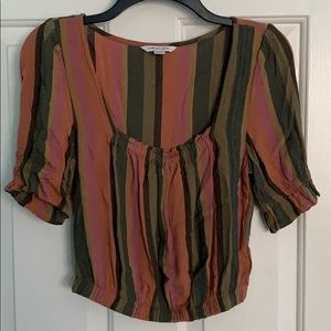 AE Striped Peasant Crop Top